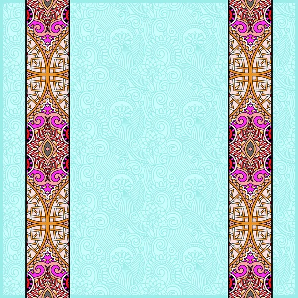 Franja de borde de encaje en fondo floral ornamentado, vector illustrat — Archivo Imágenes Vectoriales