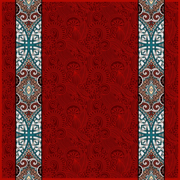Bordure en dentelle sur fond floral orné, illustration vectorielle — Image vectorielle