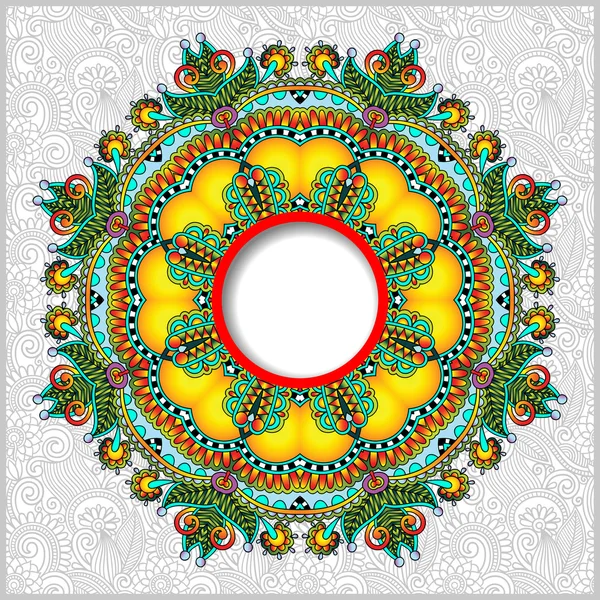 Cornice ornamentale rotonda, cerchio sfondo floreale, mandala patter — Vettoriale Stock