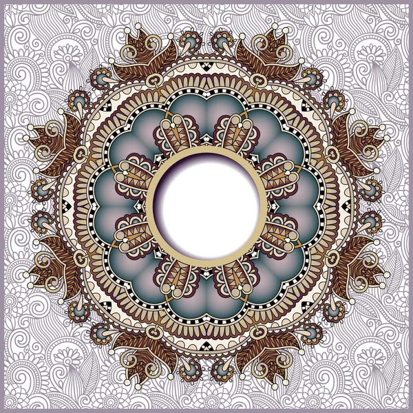 Motif rond floral dans le style ethnique oriental ukrainien pour votre — Image vectorielle