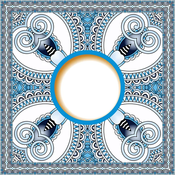 Floral round pattern in Ukrainian oriental ethnic style for your — Stock Vector