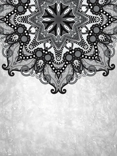 Diseño de círculo ornamental de flor gris sobre fondo grunge — Archivo Imágenes Vectoriales