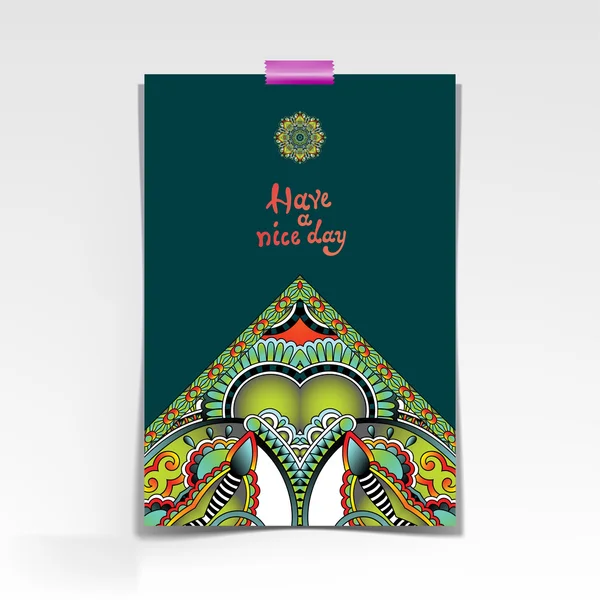 Dekoratives Blatt Papier mit orientalischem Blumenmuster — Stockvektor