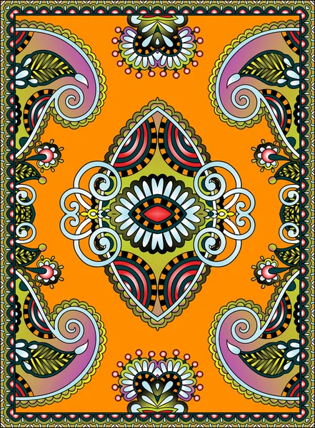 Ukrainska orientalisk blommig prydnads matta design — Stock vektor