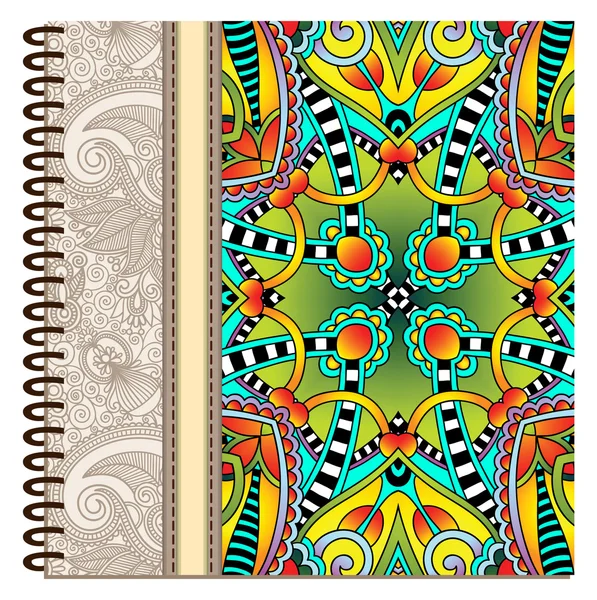 A spirál díszítő notebook cover design — Stock Vector