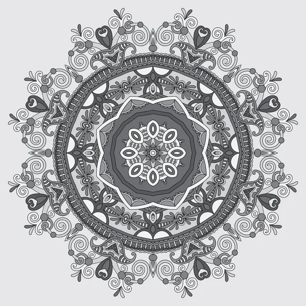 Graue runde dekorative geometrische Muster für Yoga Mode desi — Stockvektor