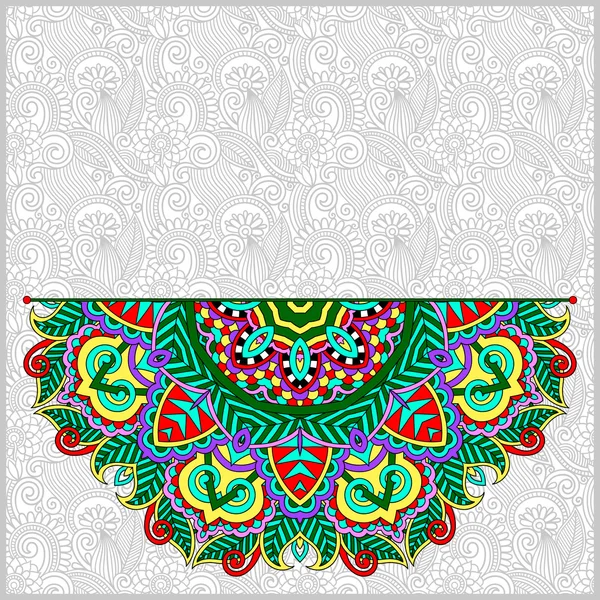 Patrón redondo floral en estilo étnico oriental ucraniano para su — Vector de stock