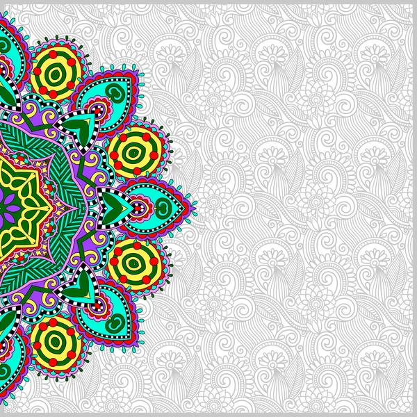 Motif rond floral dans le style ethnique oriental ukrainien pour votre — Image vectorielle