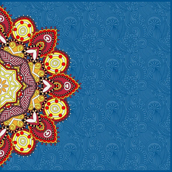 Motif rond floral dans le style ethnique oriental ukrainien pour votre — Image vectorielle