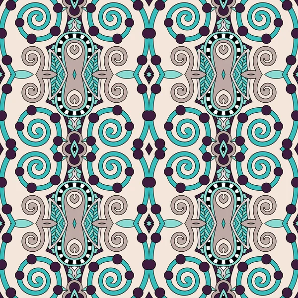 Geometría inconsútil patrón vintage, estilo étnico respaldo ornamental — Vector de stock