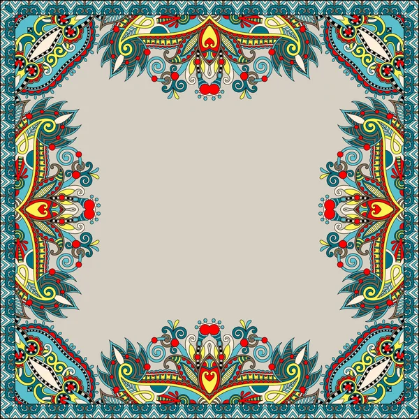 Floral vintage frame, ukrainian ethnic style — Stock Vector