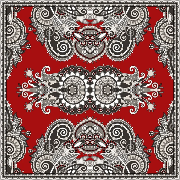 Ornamentale tradizionale floreale Paisley Bandanna — Vettoriale Stock