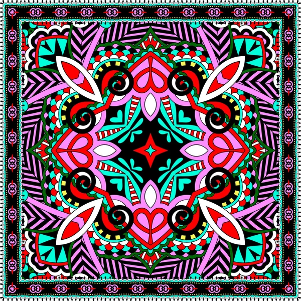 Floral tradicional ornamental Paisley Bandanna — Vector de stock