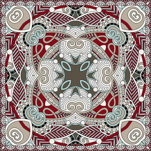 Ornamentale tradizionale floreale Paisley Bandanna — Vettoriale Stock