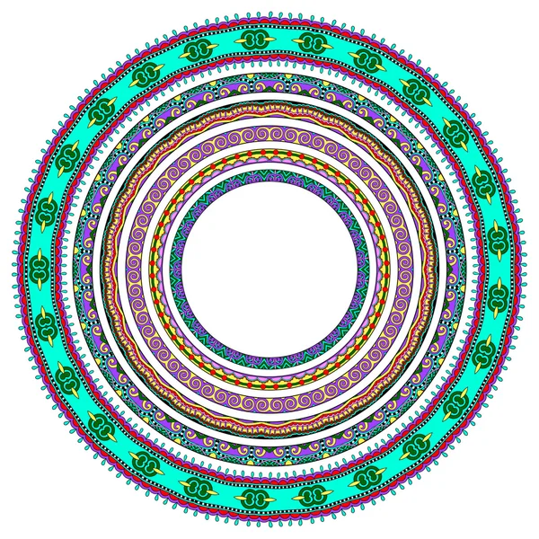 Uppsättning med runda geometriska ramar, cirkel gränsen prydnad — Stock vektor