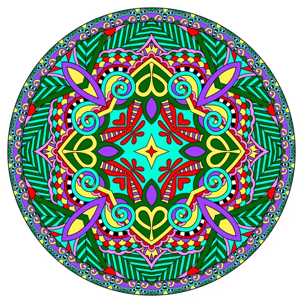 Conception décorative du modèle de plat circulaire, motif géométrique rond — Image vectorielle