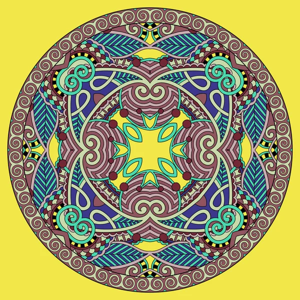 Decoratieve ontwerp van cirkel schotel sjabloon, ronde geometrische patte — Stockvector