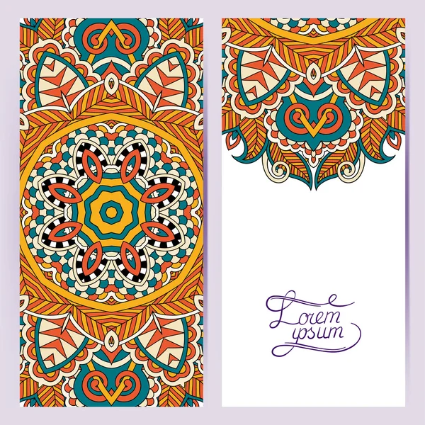 Cartão de etiqueta decorativa para design vintage, padrão étnico, antiqu — Vetor de Stock