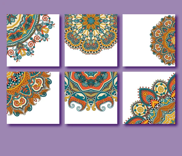 Coleção de cartões ornamentais florais, padrão oriental — Vetor de Stock