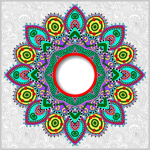 Round ornamental frame, circle floral background, mandala patter — Stock Vector