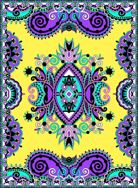 Ukrainian Oriental Floral Ornamental Carpet Design — Stock Vector