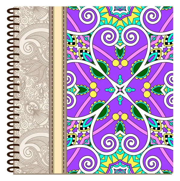 Diseño de portada de cuaderno ornamental en espiral — Archivo Imágenes Vectoriales