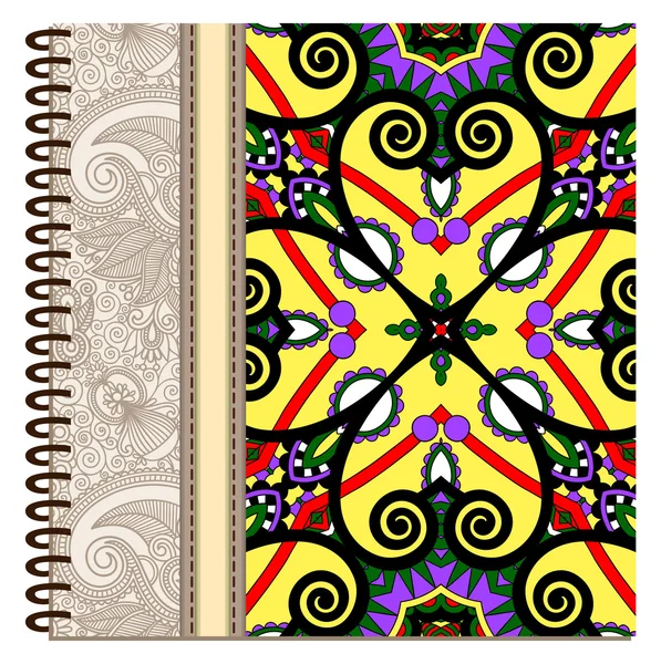 Diseño de portada de cuaderno ornamental en espiral — Archivo Imágenes Vectoriales