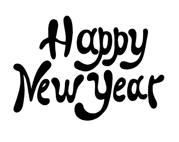 Sketch happy new year hand lettering — Stock Vector