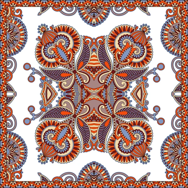 Traditional ornamental floral paisley bandanna. You can use this — Stockvector