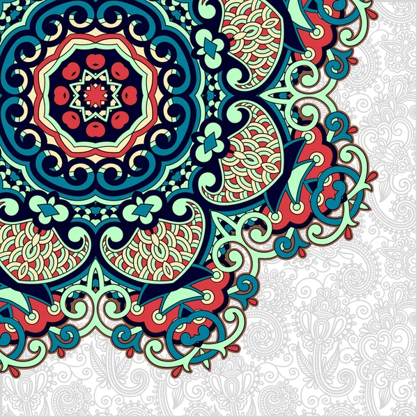 Patrón redondo floral en estilo étnico oriental ucraniano para su — Vector de stock