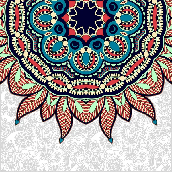 Motif rond floral dans le style ethnique oriental ukrainien pour votre — Image vectorielle