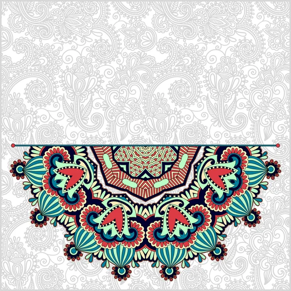 Floral round pattern in ukrainian oriental ethnic style for your — Stock Vector