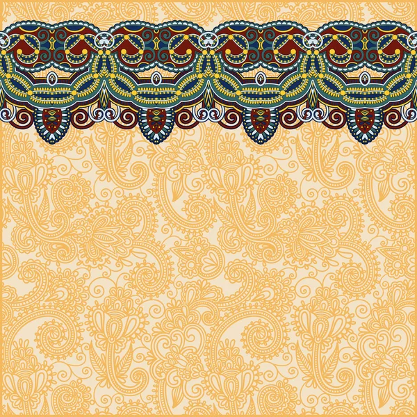 Декоративный фон с цветочной лентой, полосой узор, greeti — стоковый вектор