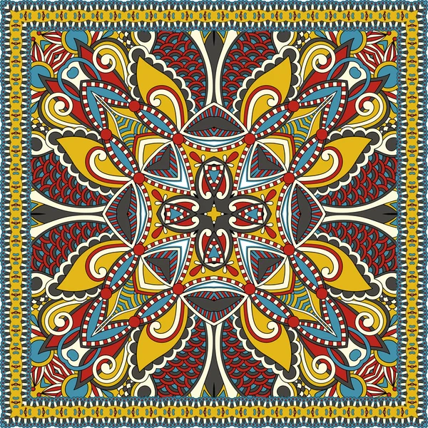 Traditional ornamental floral paisley bandanna. You can use this — Stock Vector