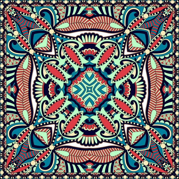 Traditional ornamental floral paisley bandanna. You can use this — Stockvector