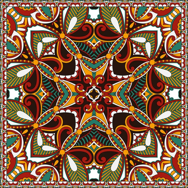 Traditional ornamental floral paisley bandanna. You can use this — Stockvector