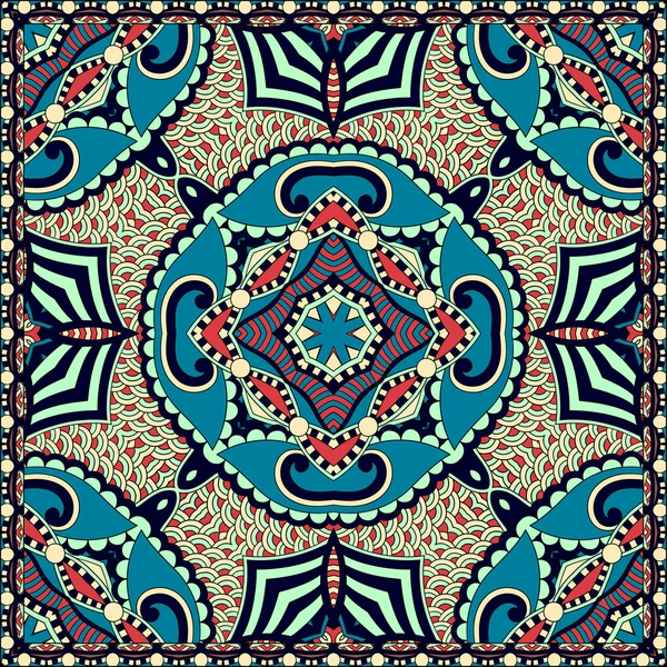 Traditional ornamental floral paisley bandanna. You can use this — Stockvector