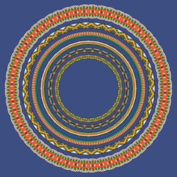 Set de rame geometrice rotunde, ornament de frontieră cerc, vector — Vector de stoc