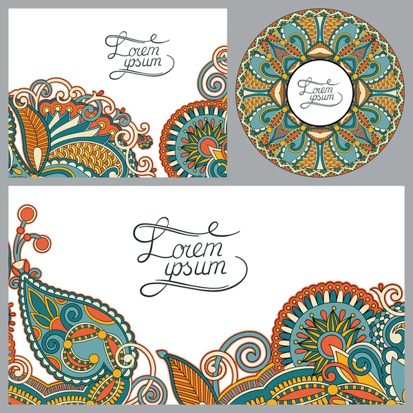 Conjunto de fondo decorativo floral, diseño de marco de plantilla para c — Vector de stock