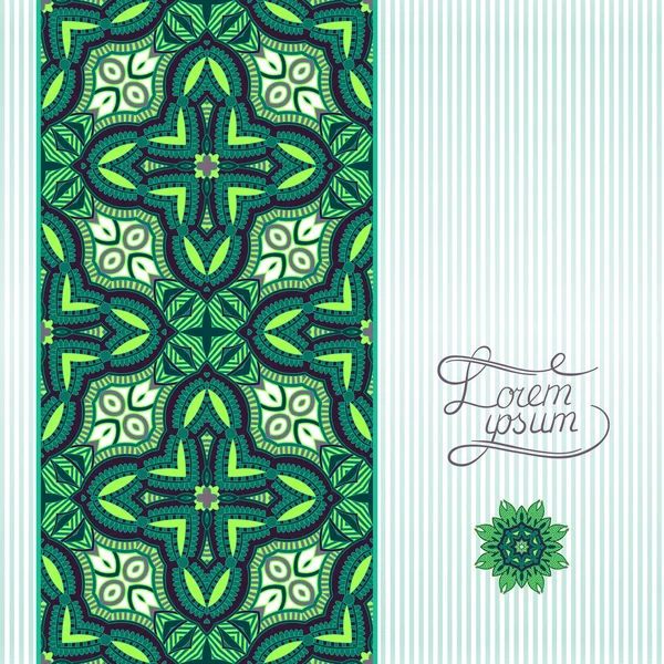 Fondo geométrico floral, plantilla de diseño ornamental vintage — Vector de stock