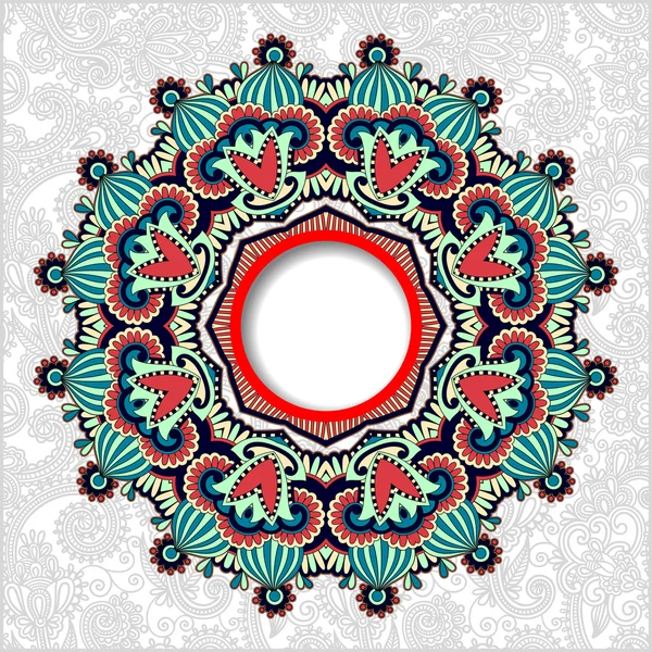 Marco ornamental redondo, círculo fondo floral, mandala — Archivo Imágenes Vectoriales