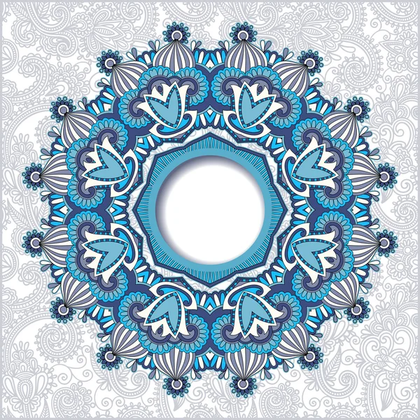 Cadre ornemental rond, cercle fond floral, mandala — Image vectorielle