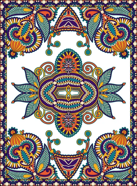 Ukrainian Oriental Floral Ornamental Carpet Design — Stock Vector