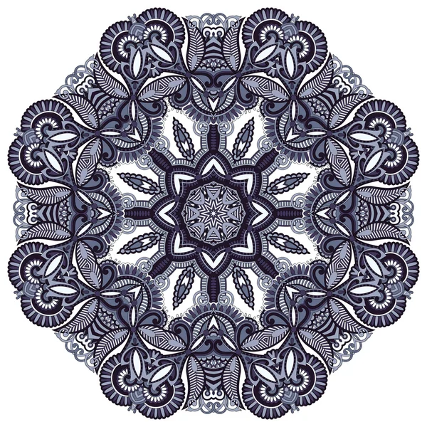 Adorno de encaje circular, patrón ornamental redondo — Archivo Imágenes Vectoriales