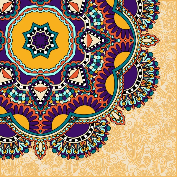 Motif rond floral dans le style ethnique oriental ukrainien pour votre — Image vectorielle