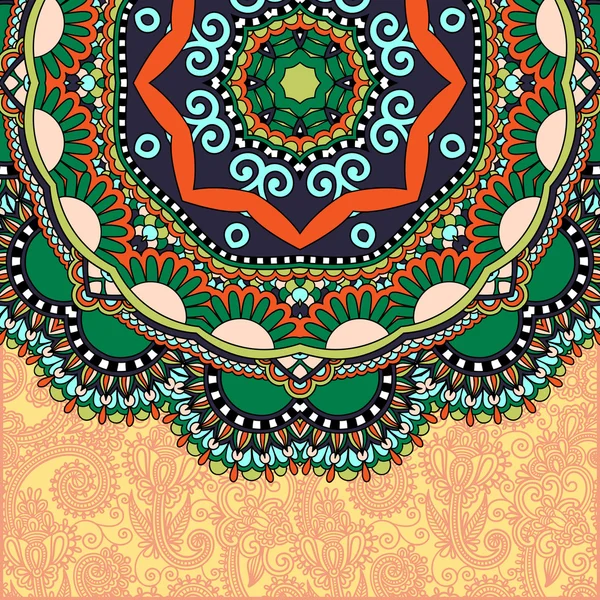 Patrón redondo floral en estilo étnico oriental ucraniano para su — Vector de stock