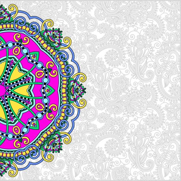 Patrón redondo floral en estilo étnico oriental ucraniano para su — Vector de stock