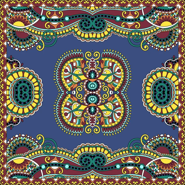 Traditional ornamental floral paisley bandanna. You can use this — Stockvector