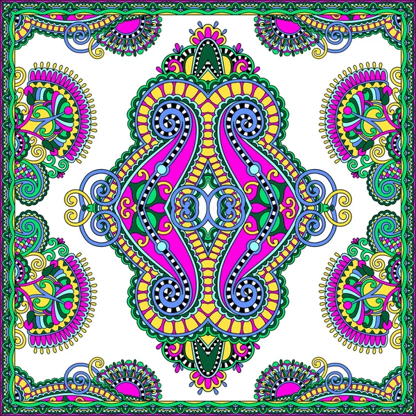 Traditional ornamental floral paisley bandanna. You can use this — Stockvector