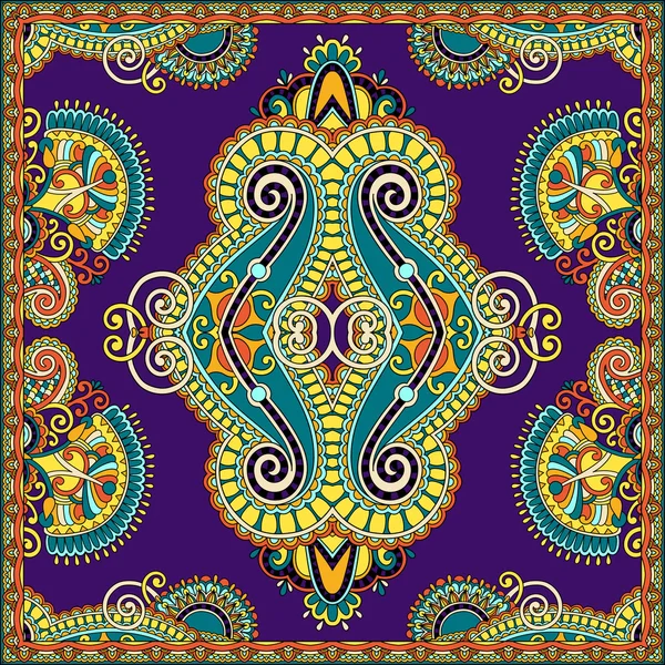 Traditional ornamental floral paisley bandanna. You can use this — Stockvector